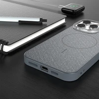 Blizgus plonas magnetinis dėklas telefonui iPhone 15 6,1" juodas