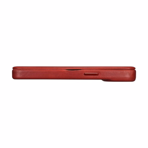 iCarer CE Premium odinis folio dėklas iPhone 14 Plus su MagSafe magnetiniu flipu - raudonas