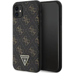 Guess 4G Triangle Metal Logo dėklas iPhone 11 / XR - juodas