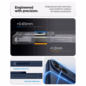Spigen Liquid Air dėklas, skirtas iPhone 18 Pro / 17 Pro – spalva: tamsiai mėlyna