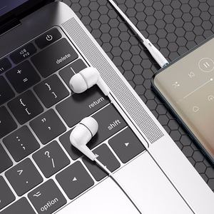 HOCO laidinės ausinės Jack 3,5 mm su mikrofonu M97 balta