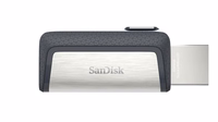Sandisk Ultra Dual Drive USB Type-C USB atmintukas 128 GB USB Type-A / USB Type-C 3.2 Gen 1 (3.1 Gen 1) Juoda, Sidabras
