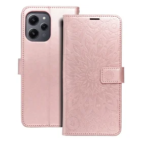 MEZZO Knyginis dėklas telefonui XIAOMI Redmi 12 4G / 12 5G mandala rožinis auksas