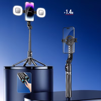 Blavec asmenukių lazda Aluminium Fusion P-07 Magsafe trikojis + nuotolinio valdymo pultas + 2 lempos 1,4 metro (SSFP07-MTR2LB14) juodas