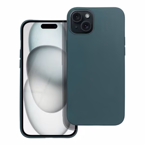 Чехол для iPhone 15 PLUS, матовый тёмно-зелёный