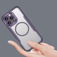 Lyderiaujanti serija Magnetinis silikoninis dėklas telefonui iPhone 16 Pro (m) - violetinis