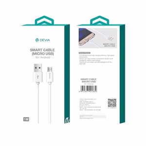 Devia kabelis Smart EC081 USB - MicroUSB 1,0 m 2,1A baltas