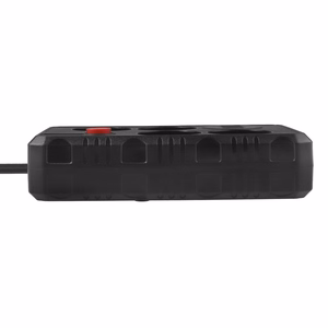 Maclean elektros paskirstytuvas, 4 lizdai + 3xUSB prailginimo laidas, 110–240 V kintama srovė, 50/60 Hz, 2,1 A, maks. 2500 W, 3 m, juodas, MCE393 B