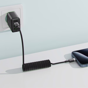 "Acefast C14-04" USB-A - USB-C kabelis Spring 480Mb/s 3A 1,2 m - juodas