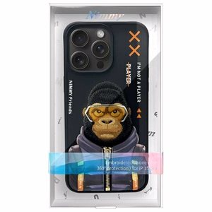 Nimmy Cool&Cute 2.0 beždžionės dėklas iPhone 15 Pro - juodas