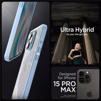 Dėklas telefonui Spigen Crystal Hybrid iPhone 15 Pro Max - skaidrus mėlynas (m)