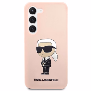 Karl Lagerfeld KLHCS23MSNIKBCP S23+ S916 kietas dėklas rožinis/rožinis Silikoninis Ikonik