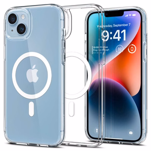 Spigen Ultra Hybrid Magnetinis dėklas su MagSafe iPhone 14 - skaidrus/baltas