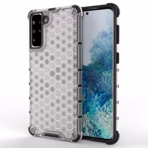 Honeycomb dėklas telefonui šarvuotas dėklas su TPU buferiu Samsung Galaxy S21+ 5G skaidrus