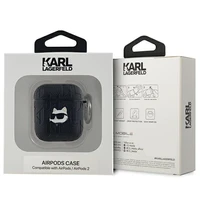 Karl Lagerfeld Monogram Choupette AirPods 1/2 dėklas - juodas