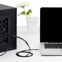 Vention BCFBF garso kabelis 1 m 3.5mm 2 x RCA Aliuminis, Juoda