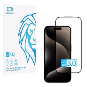 Grūdintas stiklas Tel Protect 10X AR 3.0 AntiReflective Titanium skirtas Iphone 15 Pro (vokas)