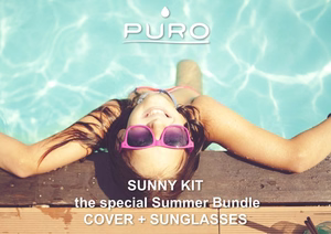 PURO Sunny Kit rinkinys, skirtas iPhone SE (2022/2020) / 8/7: dėklas ir sulankstomi akiniai nuo saulės, mėlynas