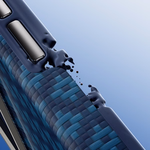 Mėlynas „Benks Magnetic Armor Grid Edge X9“ kevlaro dėklas su metaliniu rėmeliu (C.K.FL.AP.BE.X073), skirtas iPhone 18 Pro Max / iPhone 17 Pro Max