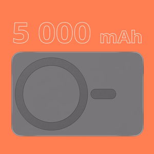 Krüger&Matz magnetinė belaidė išorinė baterija, 5000 mAh, pilka