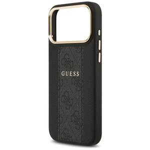 Guess 4G Stripe Magnetinis dėklas telefonui iPhone 17 Pro Max - juoda