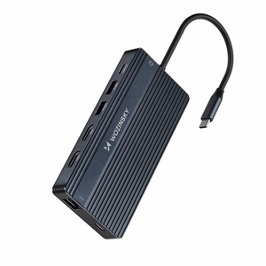 USB-C Hub 14 in 1 Wozinsky WDS03Y5S daugiafunkcis, aliuminis, 3 monitoriams, su 15 cm laidu - pilkas