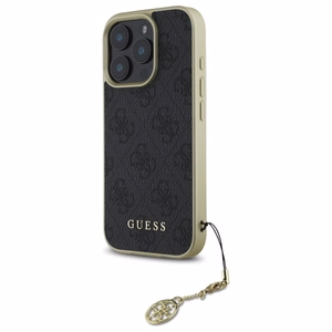 Guess 4G Charms Kolekcijos dėklas iPhone 16 Pro Max - juodas