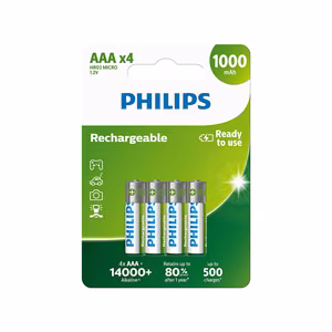 PHILIPS Rechargable battery AAA NiMH 1000mAh set of 4pcs.