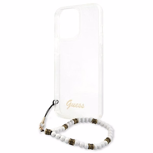 Guess GUHCP13LKPSWH iPhone 13 Pro / 13 6.1" skaidrus kietas dėklas White Pearl
