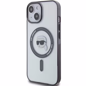 Karl Lagerfeld KLHMP15SHKHNOTK iPhone 15 6.1" skaidrus kietas dėklas IML Karl's Head MagSafe