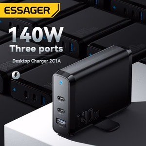 Įkroviklis Essager Peak 2 Juodas 140W (2xPD / QC3.0)