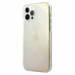 Guess GUHCP12M3D4GIRBL iPhone 12/12 Pro 6.1" перламутровый/перламутровый жёсткий чехол 4G 3D Pattern Collection