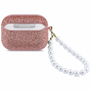 Guess Glitter Pearl Dirželis Dėklas for AirPods Pro 3 - rožinis