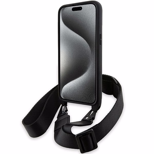BMW M Edition anglies juostelė ir dirželis dėklas telefonui iPhone 15 Pro Max - juodas