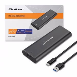 Qoltec 50312 SSD disko dėklas juodas M.2