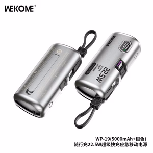 Išorinė baterija WK Design „WP-19“ sidabrinė 5000mAh (22.5W)