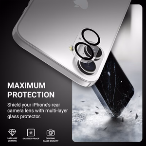 Crong Lens Shield kameros objektyvų stiklo apsauga, skirta iPhone 16 / 16 Plus