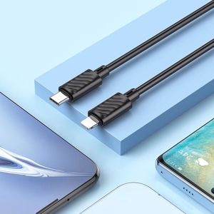 Кабель USB C to Lightning Hoco PD 2,4A 20W 1 м X88 чёрный