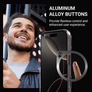 Crong Clear MAG Pro MagSafe dėklas, skirtas iPhone 15 Pro, juodas