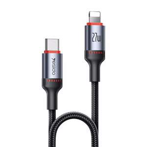 YESIDO LAIDAS CA182 27W TYPE-C/LIGHTNING 1.2M 3A juodas