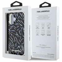 Karl Lagerfeld Zebra Pattern & Cord dėklas telefonui iPhone 16 Plus - violetinis