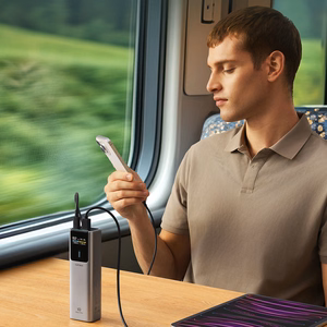 CUKTECH CKPB100PGLBL išorinė baterija, 10000 mAh, 150 W, USB-C / USB-A, pilka