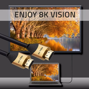 Qoltec 50355 – HDMI 2.1 Ultra High Speed laidas, 8K 60 Hz, 28 AWG, auksinis, 2 m