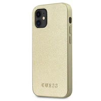 Guess GUHCP12SIGLGO iPhone 12 mini 5.4" auksinis/auksinis kietas dėklas Iridescent