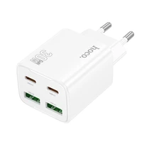Įkroviklis Hoco 2 x USB C + 2 x USB A QC3.0 PD 3A 30W N56 baltas
