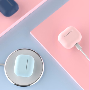 AirPods dėklas silikoninis minkštas ausinėms baltas (C)