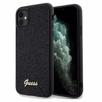 Guess Disco Metalinis užrašas dėklas telefonui iPhone 11 / Xr - juodas