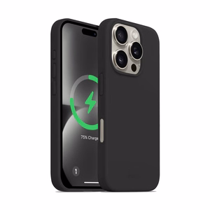 Crong Color Cover Magnetic MagSafe dėklas, skirtas iPhone 16 Pro Max, juodas