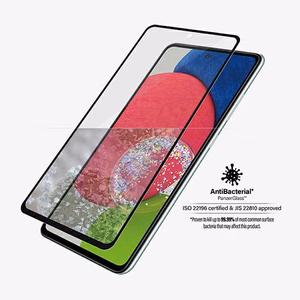 PanzerGlass E2E Microfracture antibakterinis stiklas Samsung Galaxy A52 / A52 5G / A53 5G - su juodu rėmeliu