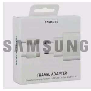 Įkroviklis Samsung EP-TA845 baltas 45W (su pakuote) + Type-C 180cm laidas / 100% Originalus /